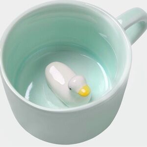Ceramic Duck Mug in Mint Green